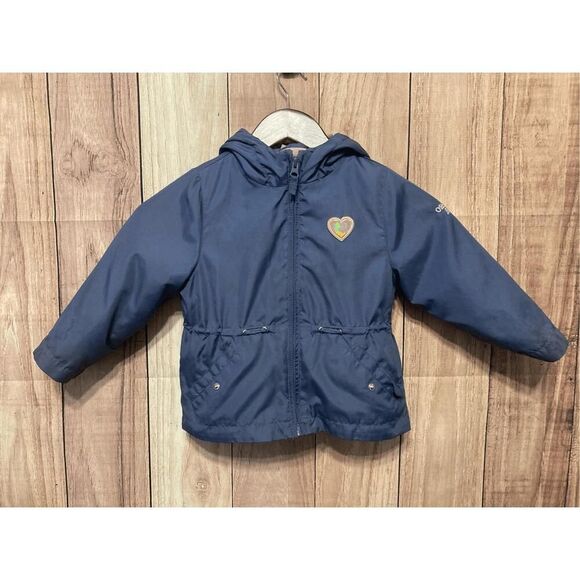Oshkosh Bgosh 3T Toddler 3 in 1 winter jacket blue girls pink heart - Picture 1 of 6